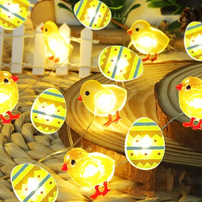 Oster-Lichterkette 3 m, 30 LEDs, warmweiß, batteriebetrieben
