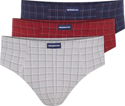 Produktbild von Henderson Herren Slipy 3er Pack - 100% Baumwolle, Klassischer Schnitt, Atmungsaktiv und Bequem, Elastischer Bund, Vielseitige Farben, Ideal für Täglichen Gebrauch, Hochwertige Unterwäsche, Multicolor XL