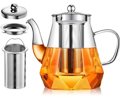 Produktbild von Glas Teekanne mit Sieb 1200 ml für losen Tee