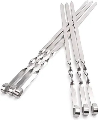 Obrázok produktu pre Krumble grilovacie špízy sada 6 - Súprava špízov z nehrdzavejúcej ocele s dĺžkou 45 cm - 6 kusov špízov na mäso a zeleninu - nerezová oceľ