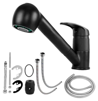 Produktbild von Ausziehbarer Wasserhahn für Wohnmobile mit einem Griff und niedrigem Design