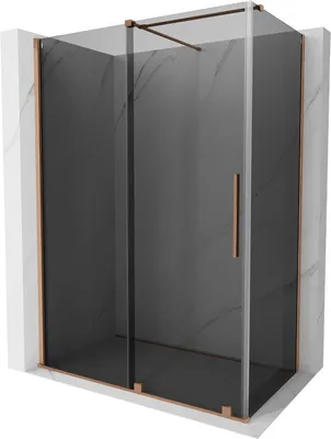 Produktbild von Mexen Velar Duschkabine 140x80 cm, Graphit/Kupfer, Schiebetür