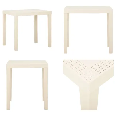 Produktbild von vidaXL Gartentisch Weiß 79x65x72 cm Kunststoff - Gartentisch - Gartentische - Tisch - Tische