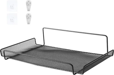 Produktbild von Set Lagerregal zur Wandmontage, stanzfrei, platzsparend, für die Wohnzimmerwand, WLAN-Router, Set-Top-Box, Organizer-Rack für den täglichen Gebrauch