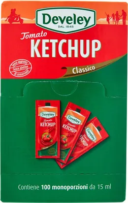 Produktbild von Develey tomato ketchup classico scatolo da 100 monoporzioni da 15 ml cadauna (1000043113)