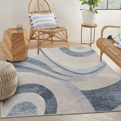 Produktbild von Conceptum Hypnose, Woopamuk275, Teppich (160 x 230), 70 % BAUMWOLLE / 30 % POLYESTER, Blau, 160 x 230 cm