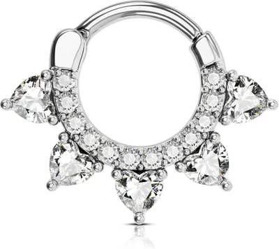 Imagen del producto de Piercing nasal (septum) de calibre 16G, con una longitud de 8/10 mm, fabricado en acero inoxidable 316L, ideal para piercings corporales