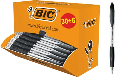 Produktbild von BIC - BALLPEN BIC ATLANTIS CLASSIC GRIP CLIC M Schwarz | Valopack ein 36 -Stück