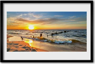 Produktbild von Bild 60x40 MDF-Rahmen Wandkunst Sea Sunset Beach