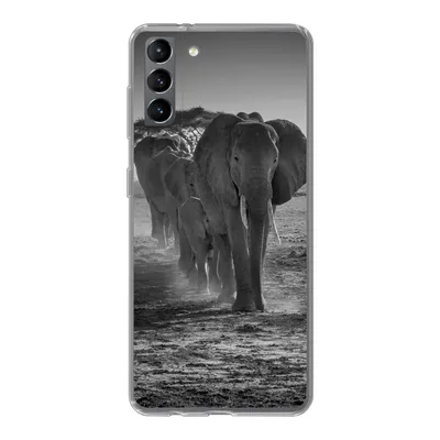 Produktbild von MuchoWow® Handyhülle Schutzhülle Hülle für Samsung Galaxy S21 Plus Elefant - Einfarbig - Tiere - Schwarz - Weiß Silikon Softcase Handy Hülle - Handy-Tasche