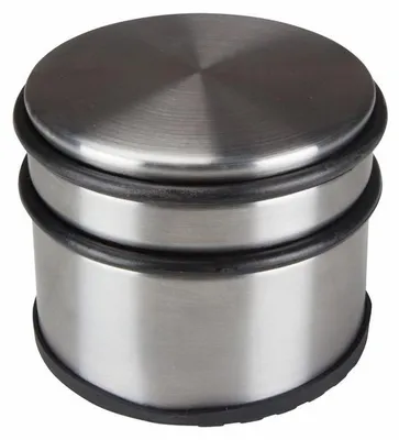 Produktbild von Famanu Türstopper aus Edelstahl – rutschfeste Gummibasis, massiv und schwer, silbergrau, 9 x 7,5 cm, 1 kg