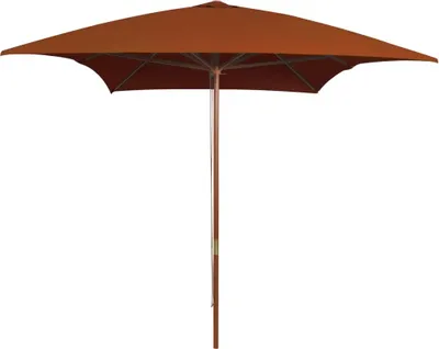 Image de Parasol de jardin avec mât en bois terre cuite 200x300 cm