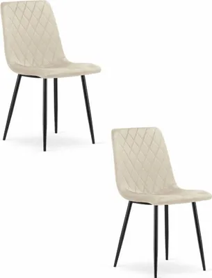 Produktbild von Stuhl TURIN – beige Samt, 2 Stück