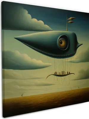 Produktbild von Wallario Premium Leinwandbild Himmelsfahrer in Größe 50 x 50 cm
