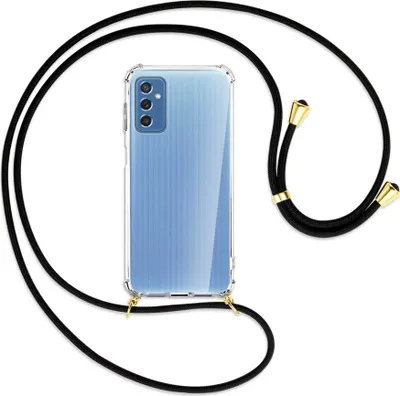 Produktbild von Handykette Backcover-Schutzhülle mit Band (Metall goldfarben) für Samsung Galaxy M52 5G (M526) - schwarz