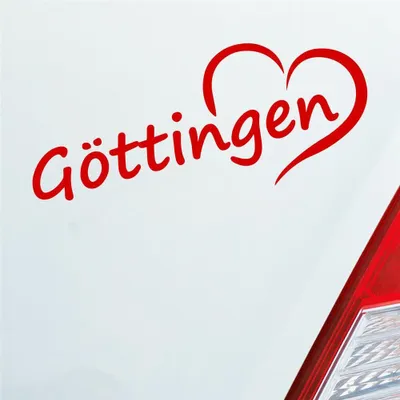 Produktbild von Auto Aufkleber Göttingen Herz Stadt City Liebe Love Heimat 19x8 cm Rot Sticker Heckscheibenaufkleber