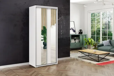 Produktbild von FurMeb24 Schiebetrenschrank A4 12521562 cm â Wei - mit Spiegel