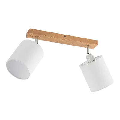 Produktbild von Lindby Imarin Deckenstrahler, 2-flammig, eiche/weiß
