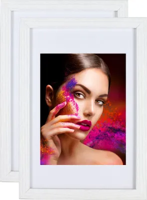 Produktbild von 2er 3er 5er Set Holz Bilderrahmen Lifestyle Plexi Foto Rahmen Collage Wanddeko Poster HR-25 - Farbe: 2er Pack Weiß | Format: 21x29.7 A4