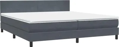 Produktbild von Boxspringbett mit Matratze Dunkelgrau 180x210 cm Samt