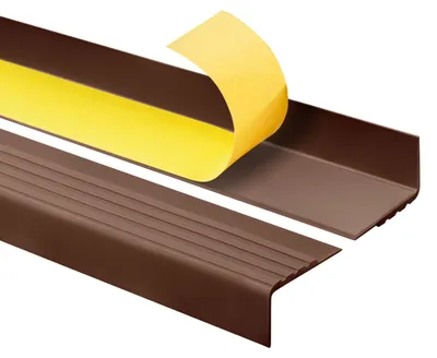 Obrázek produktu pro QUEST Schodová lišta 30x27 mm, 1m RM PVC, Samolepicí, Protiskluzová schodová hrana, schodový profil, ochrana schodů, bronz