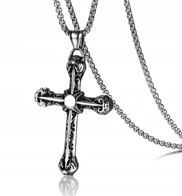 Produktbild von HALSKETTE Silber Anhänger Stahlkette KREUZ 358