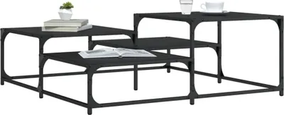 Produktbild von Couchtisch Wohnzimmertisch, moderner Stil, Schwarz 107x107x40 cm Holzwerkstoff 837752