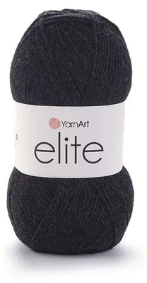 Produktbild von YarnArt Elite 241 Acrylgarn Anthrazit – weich & leicht, 300 m/100 g, 3,5 mm