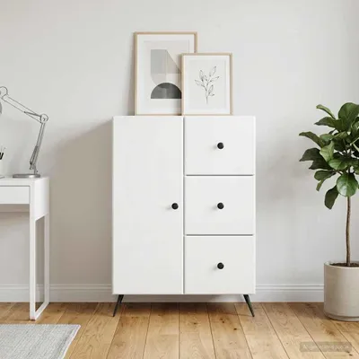Zdjęcie produktu dla Maison Exclusive – kredens z białego lakierowanego drewna 66 x 34,5 x 90 cm