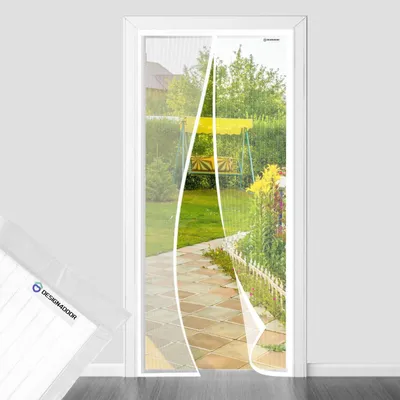 Image de Moustiquaire pour balcon - Blanche - 110 x 190 cm - Montage facile
