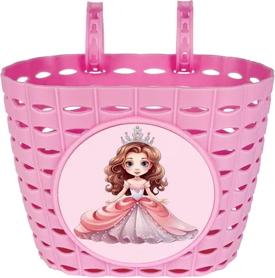 Imagen del producto de Cesta para bicicleta de plástico, color rosa, ajustable, para triciclos, para niñas