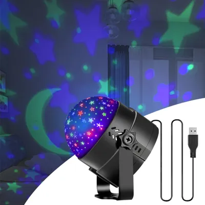 Produktbild von Sternenhimmel Discolicht LED RGB Farbwechsel Rotierend DJ Discokugel Projektor Bühnenlampe Partybeleuchtung