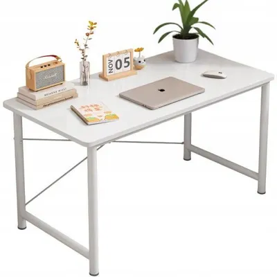 Obrázok produktu pre Biely počítačový stôl pre mládež, moderný loft, 100 cm