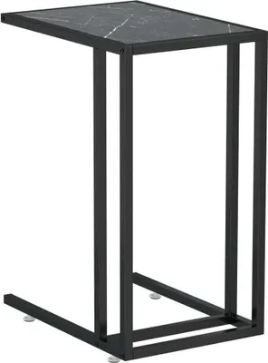 Produktbild von Computer-Beistelltisch Schwarz Marmor 50x35x65 cm Hartglas