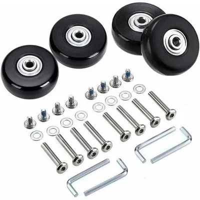 Image de Roue de rechange pour valise, 50 x 14 mm, noire, en caoutchouc