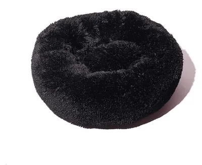 Obrázek produktu pro Pelíšek pro psy, pelíšek pro kočky, plyšový, kulatý, 80 cm, černý