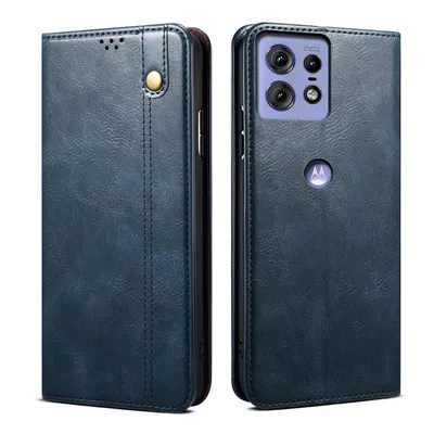 Produktbild von Hülle für Motorola Edge 50 Pro Leder Brieftasche Schutzhülle mit Standfunktion Blau