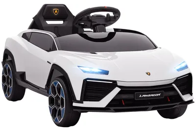 Immagine prodotto di Macchina Elettrica per Bambini 101.5x49x43 cm Licenza Lamborghini 12V con Luci LED Clacson e Telecomando Bianca
