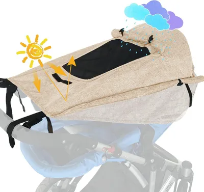 Image de Pare-soleil universel pour poussette - protection UV - Kaki