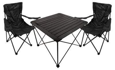 3tlg. Campingmöbel Set Camping Outdoor Gartenmöbel Tisch Stuhl L70xB70xH56cm