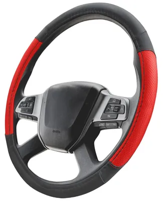 Produktbild von Upgrade4cars LKW Lenkradbezug 44-46 cm in Rot | Lenkradschoner Universal | Lenkradhülle für Sommer & Winter | Autozubehör Innenraum Deko