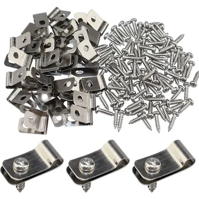 Produktbild von 100 Stück Eisen Drahtgeflecht Zaun Clips Gabion Korb Edelstahl Clip Zubehör