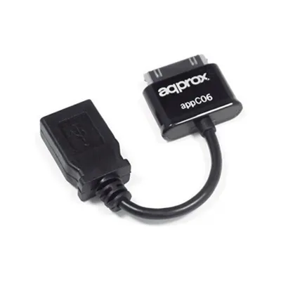 Zdjęcie produktu dla Approx appC06, Czarny, USB A, Apple 30-pin, Żeńska, 165 mm, 85 mm