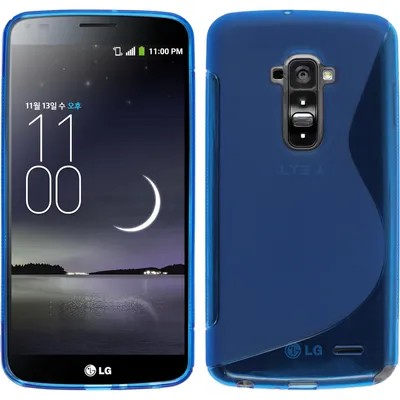 Produktbild von PhoneNatic Case kompatibel mit LG G Flex - blau Silikon Hülle S-Style + 2 Schutzfolien