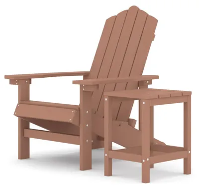 Immagine prodotto di vidaXL Sedia da giardino Adirondack con tavolo HDPE marrone