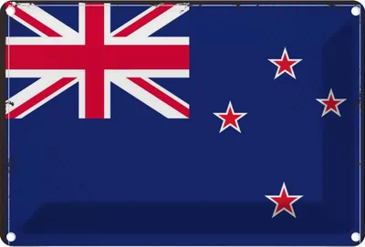 Produktbild von vianmo Blechschild 20x30 cm Neuseelands New Zealand Flagge Fahne Wappen