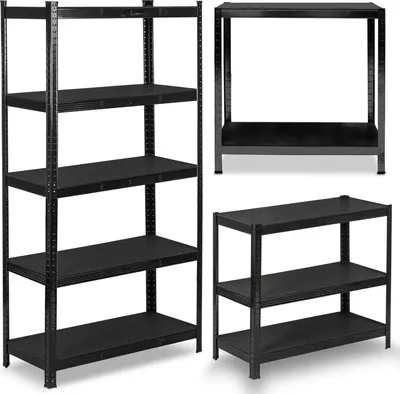 Obrázek produktu pro Kovový úložný regál 180 x 90 x 40 cm Humberg HR-851 černý