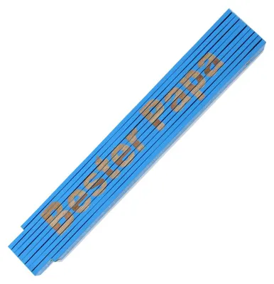 Produktbild von Zollstock Maßstab dauerhafte Laser Gravur Spruch Bester Papa blau