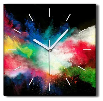 Produktbild von Coloray Hodiny Unikátní 30x30 cm Tiché hodiny Pro obývací pokoj a kuchyň Nástěnné hodiny Plátno Černé ručičky hodin - exploze