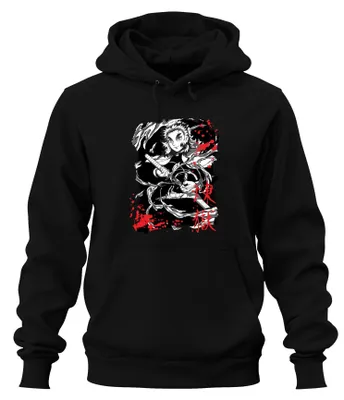 Obrázek produktu pro Rengoku Kimetsu no Yaiba Flame Sword Anime Fan grunge Uni mikina s kapucí, černá, XXL